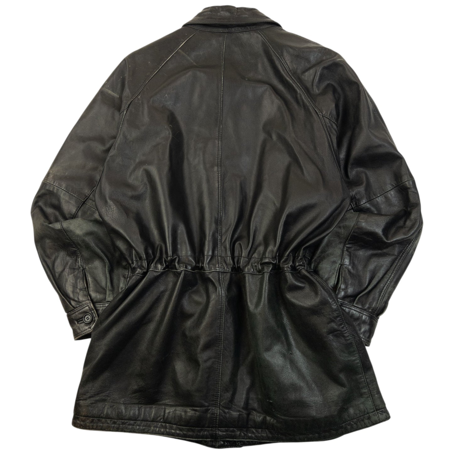 Vintage 90s Burberry Nova Check Lined Leather Jacket Size M