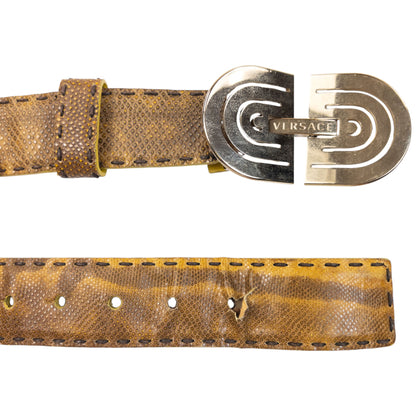Vintage 90s Versace Snakeskin Leather Belt Size S