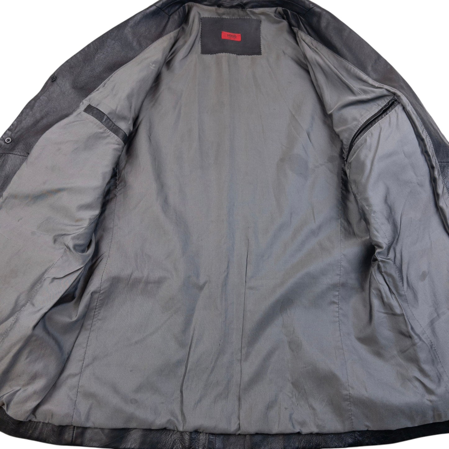 Vintage Hugo Boss Button Up Leather Jacket Size M