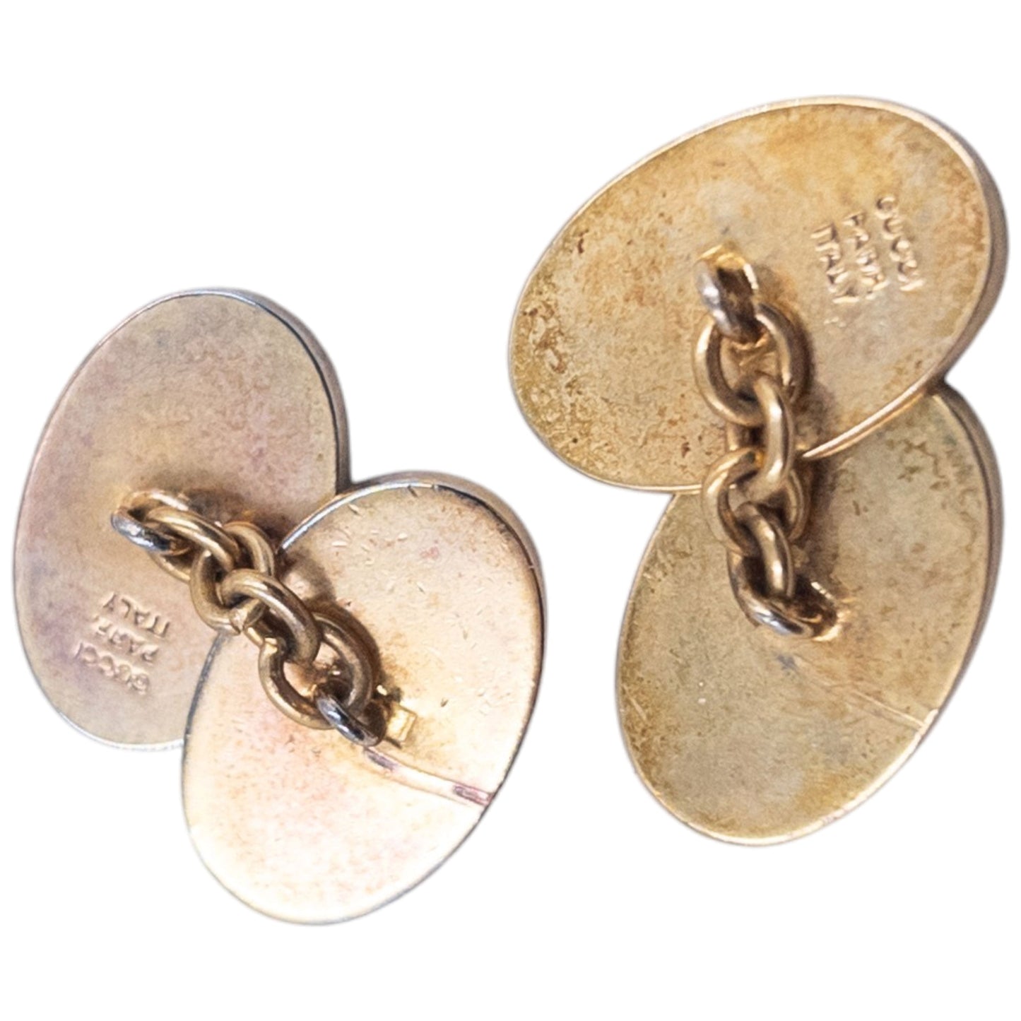 Vintage 80s Gucci Embossed Chain Link Cuff Links