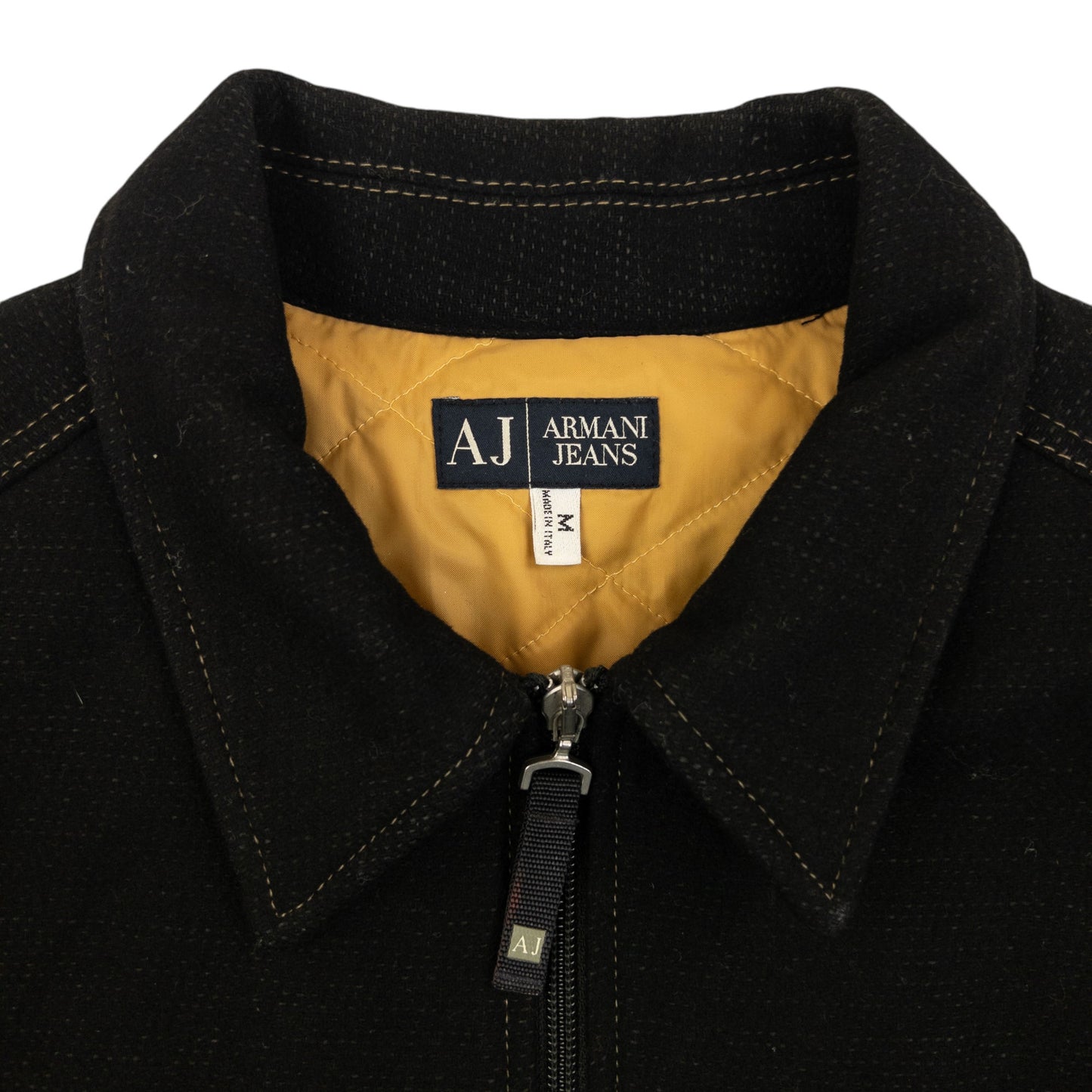 Vintage 2000s Armani Jeans Zip Up Wool Jacket Size M