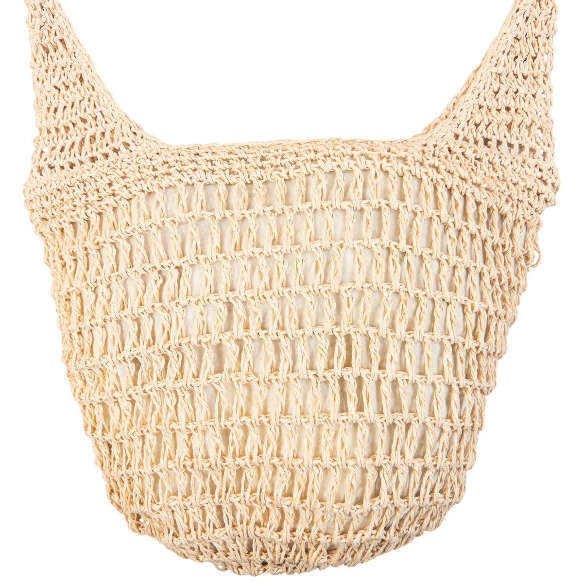 Vintage HusHusH Crochet Crossbody Bag in beige, inner lining layer
