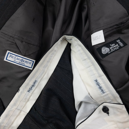 Vintage 80s YSL Yves Saint Laurent Jacket & Trousers Wool Suit Set Size XL