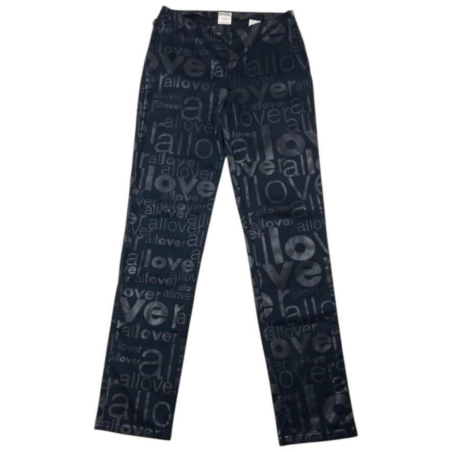 Vintage 90s Moschino Jeans Love All Over Jacket & Trousers Suit Set Womens Size M