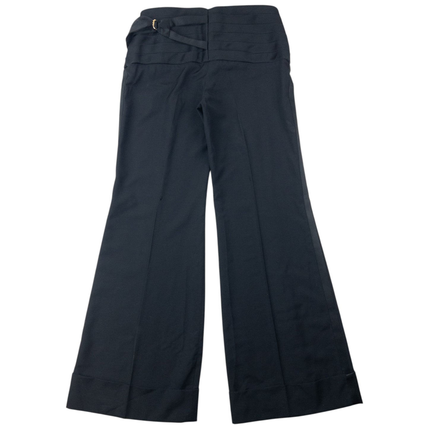 Vintage 2000s Dolce & Gabbana Cummerbund Waist Wide Leg Trousers Size W30