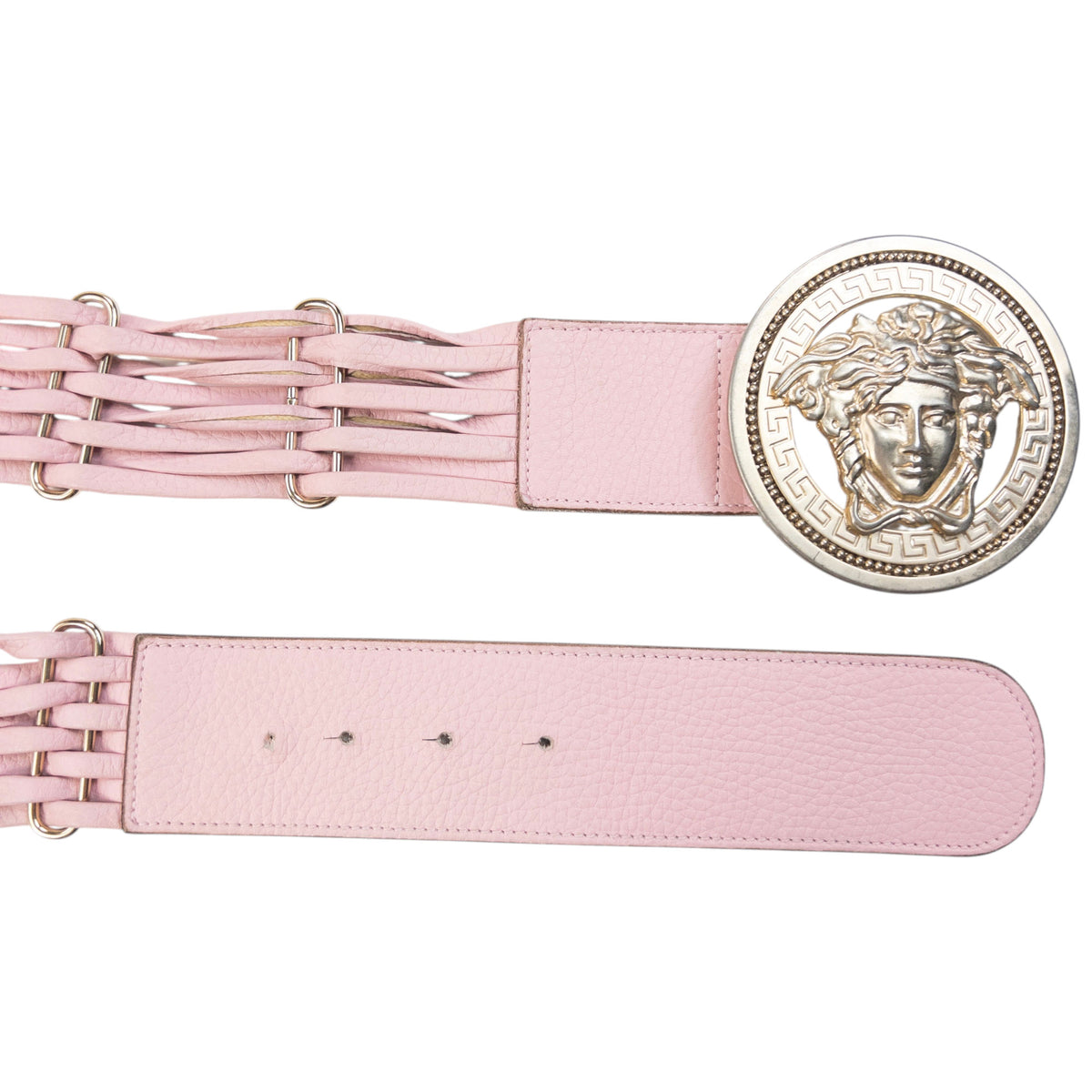 Vintage 90s Versace Leather Belt in pink, photo 5