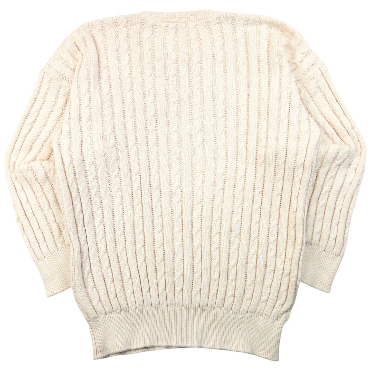 Vintage 90s Burberry Embroidered Cable Knit Jumper Size
