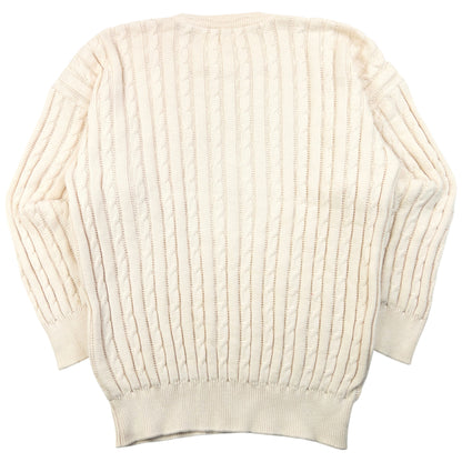 Vintage 90s Burberry Embroidered Cable Knit Jumper Size
