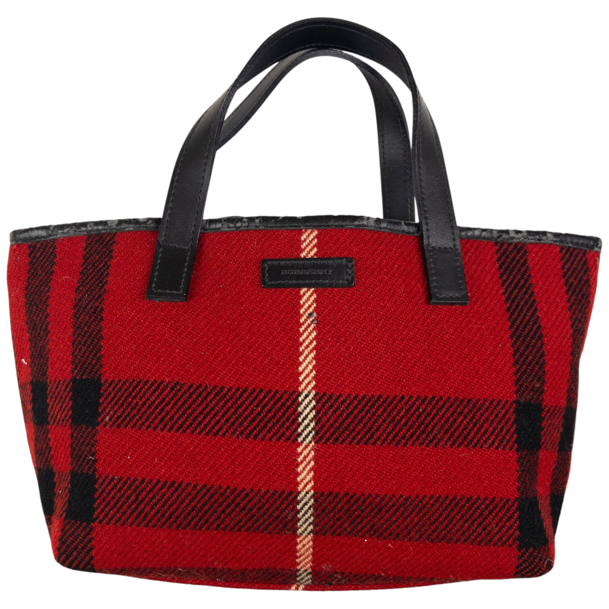 Vintage Burberry Nova Check Wool Shoulder Bag
