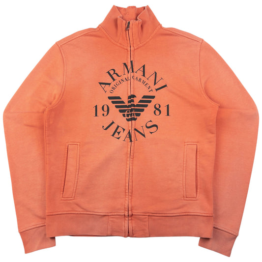 Vintage Armani Jeans Zip Up Sweatshirt Size S