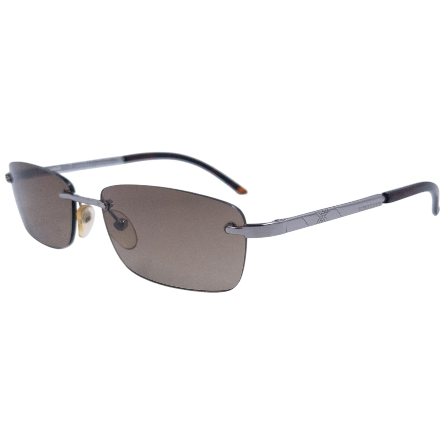 Vintage Burberry Nova Check Rimless Sunglasses