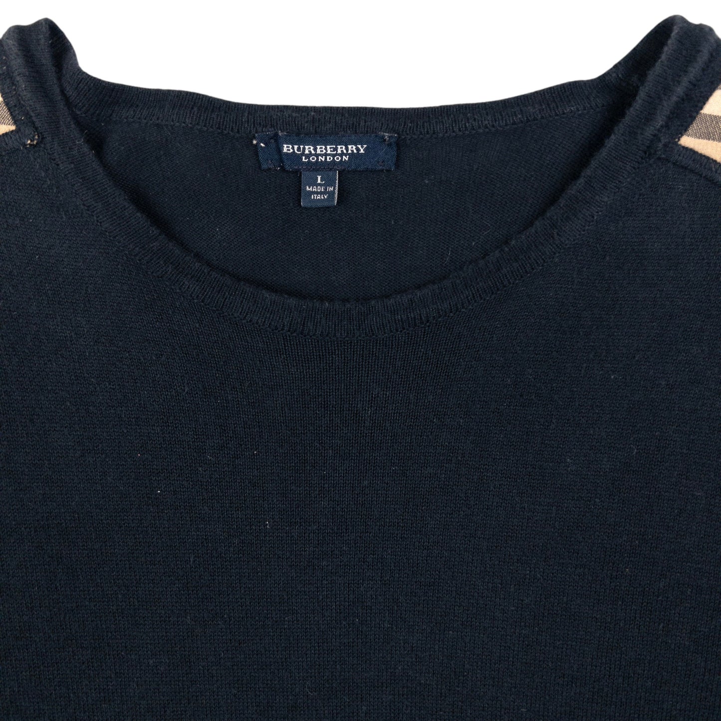Vintage Burberry Nova Check Shoulder Patch Jumper Size M
