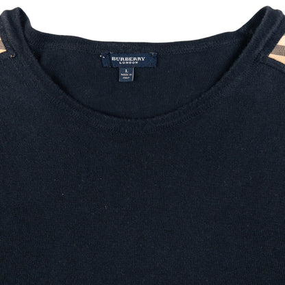Vintage Burberry Nova Check Shoulder Patch Jumper Size M