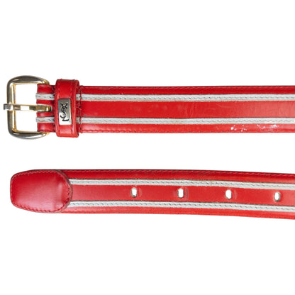 Vintage 80s YSL Yves Saint Laurent Leather Belt Size L