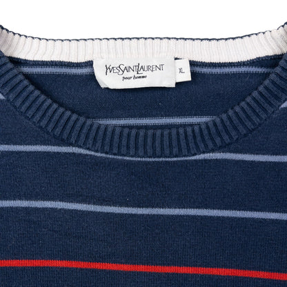 Vintage 2000s YSL Yves Saint Laurent Striped Jumper Size M