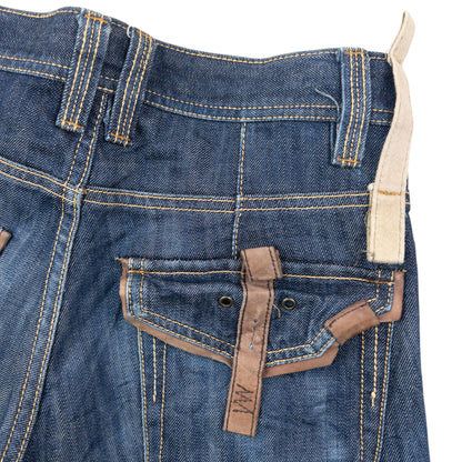 Vintage 2000sn PPFM Leather Detail Denim Jeans Size W29