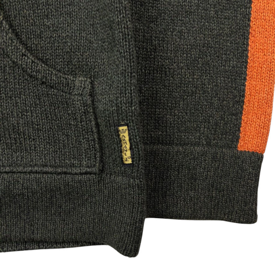 Vintage Armani Jeans Zip Up Knit Hoodie Size M