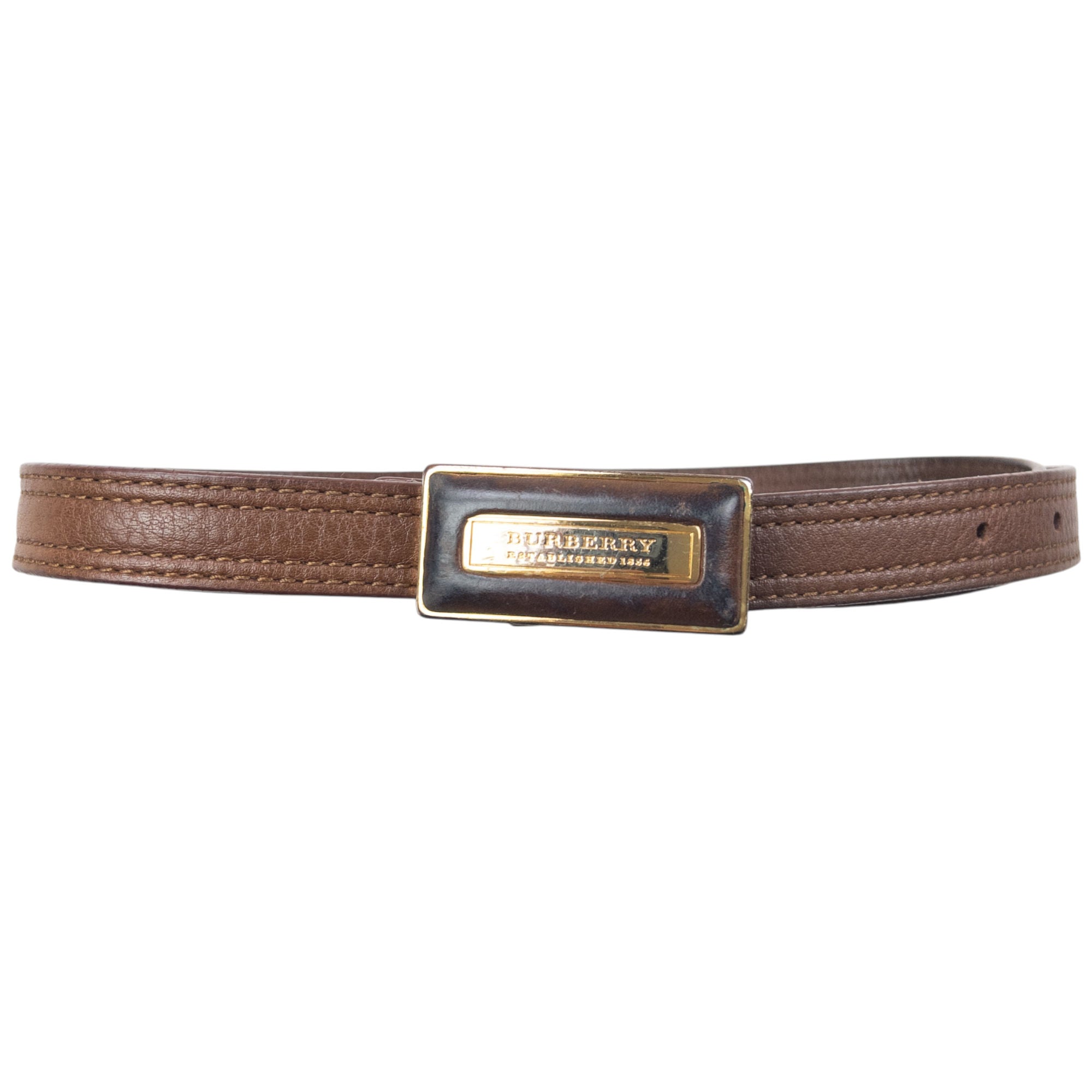 Vintage 2000s Burberry Leather Belt Size W32