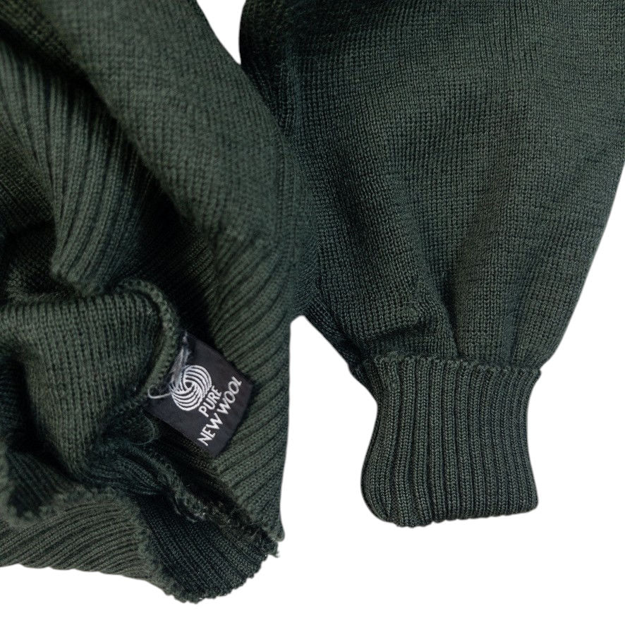 Vintage 90s Burberry Suede Patch Wool Jumper Size S