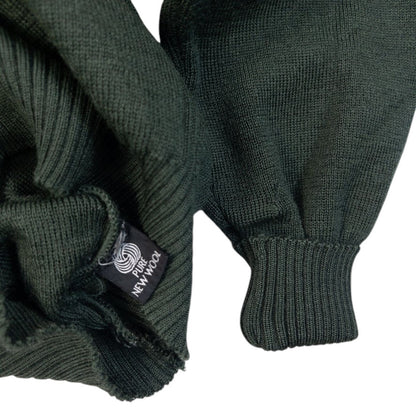 Vintage 90s Burberry Suede Patch Wool Jumper Size S