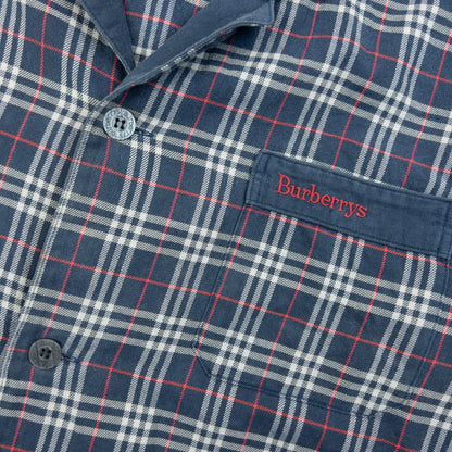 Vintage 90s Burberry Nova Check Long Sleeve Button Up Pyjama Shirt SizeM
