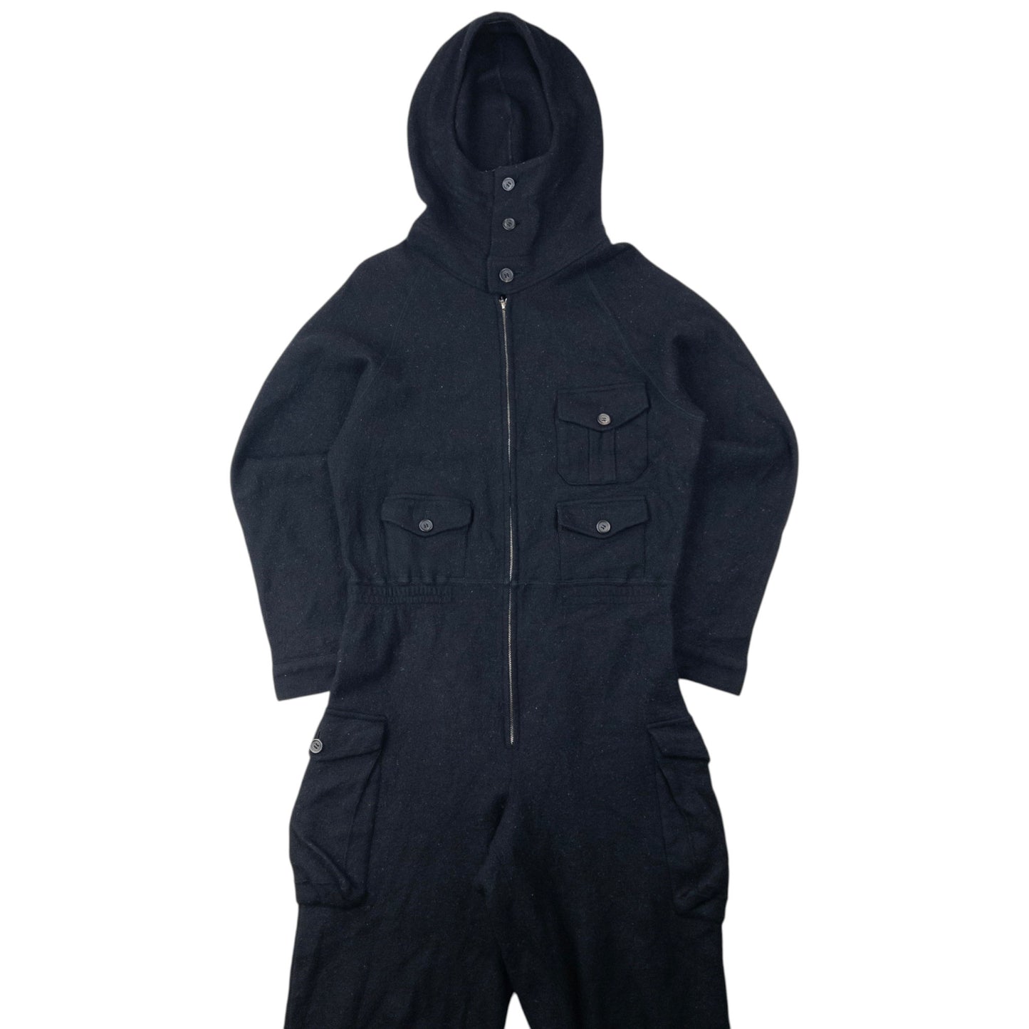 Vintage 90s Yohji Yamamoto Fleece Hooded Jumpsuit Size S