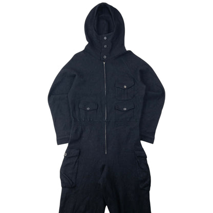 Vintage 90s Yohji Yamamoto Fleece Hooded Jumpsuit Size S