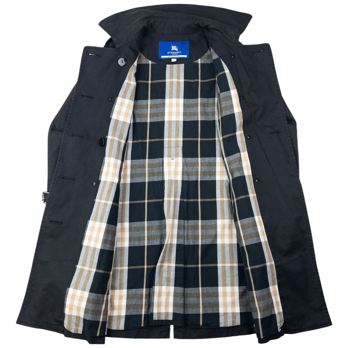 Vintage 2000s Burberry Blue Label Nova Check Lined Trench Jacket Womens Size M