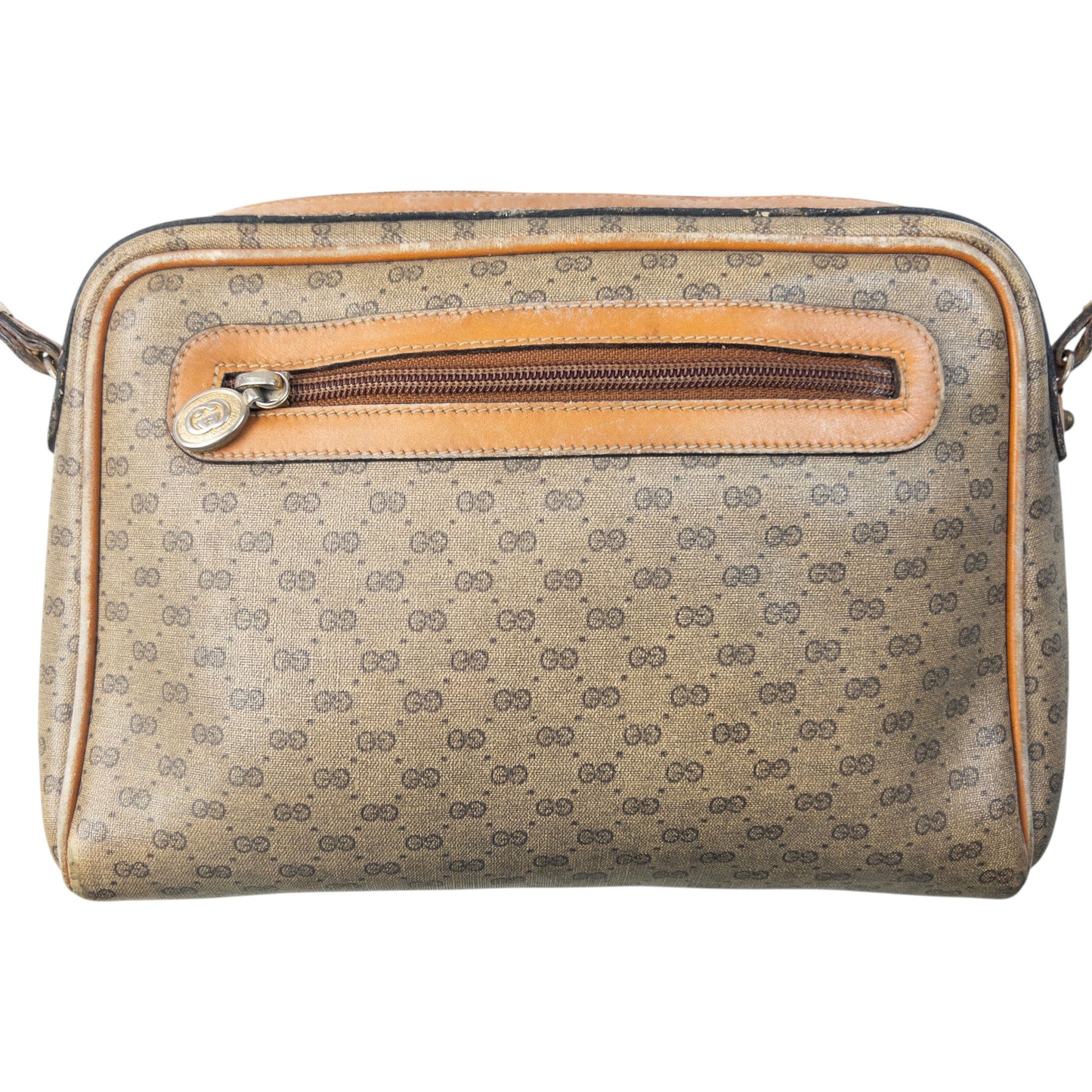 Vintage 80s Gucci Monogram Leather Crossbody Bag