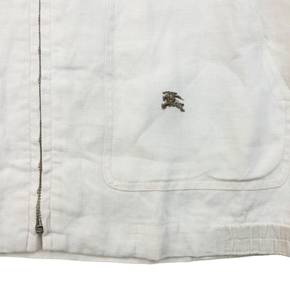 Vintage 90s Burberry Zip Up Linen Jacket Womens Size S