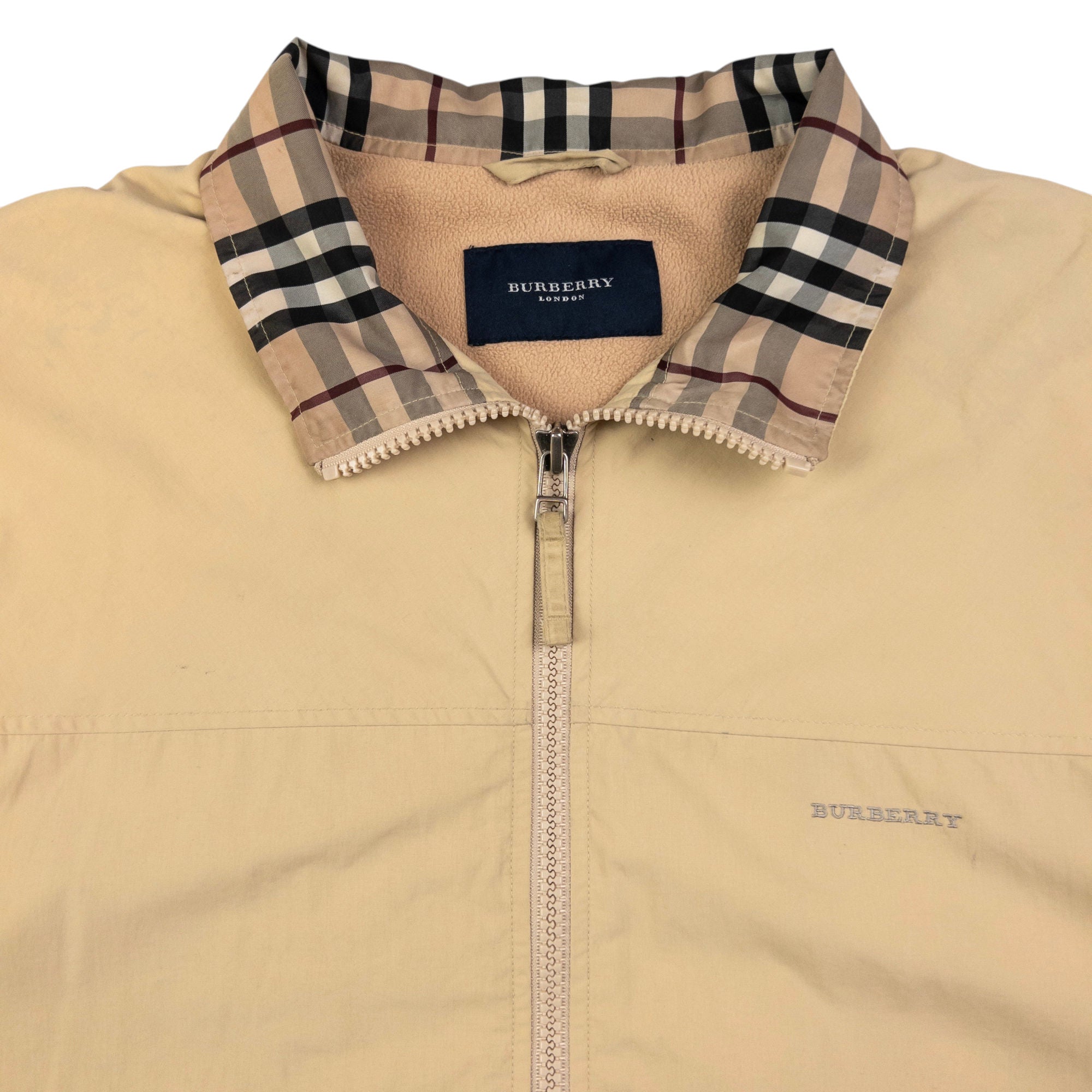 Vintage Burberry Nova Check Collar Zip Up Jacket Size XL