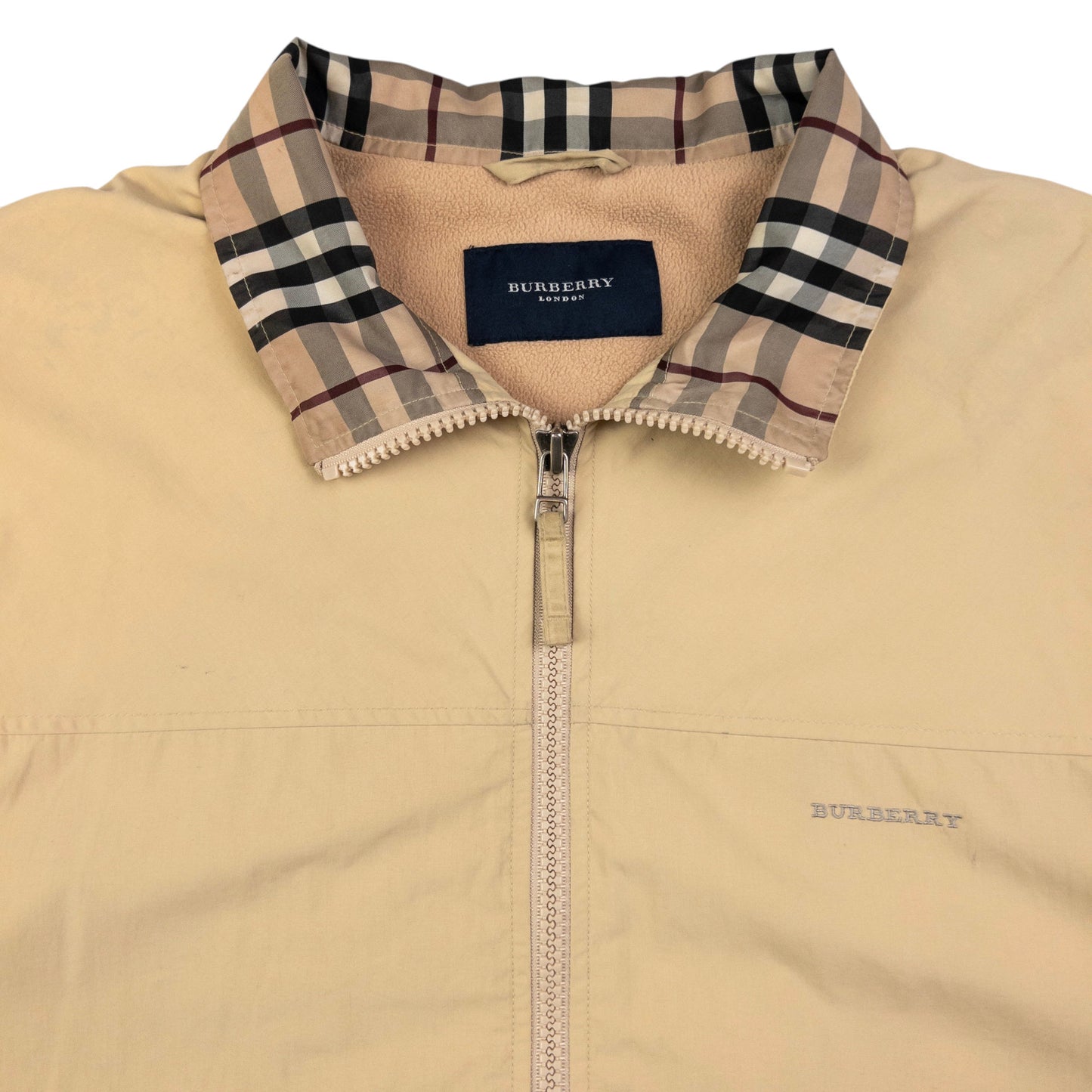 Vintage Burberry Nova Check Collar Zip Up Jacket Size XL