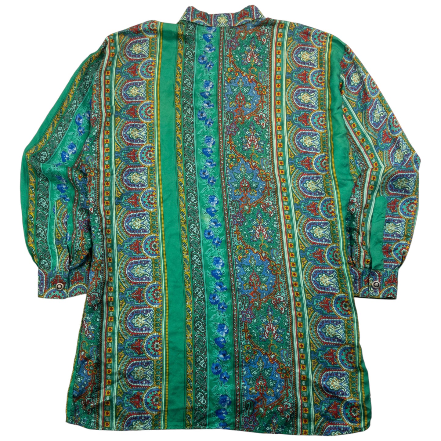 Vintage 90s Versace V2 Mosaic Paisley Print Long Sleeve Button Up Shirt Size S