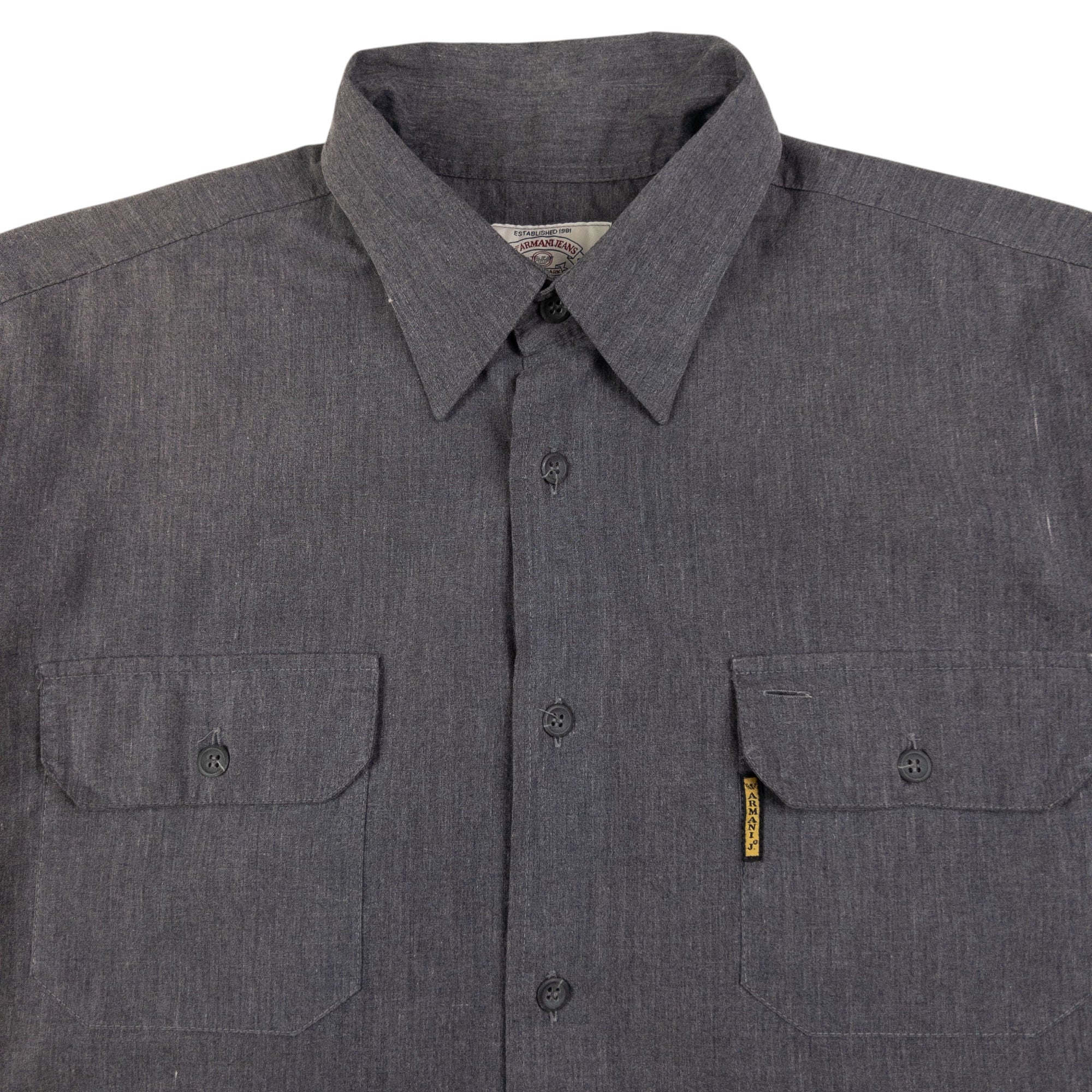 Vintage Armani Jeans Long Sleeve Button Up Shirt Size L