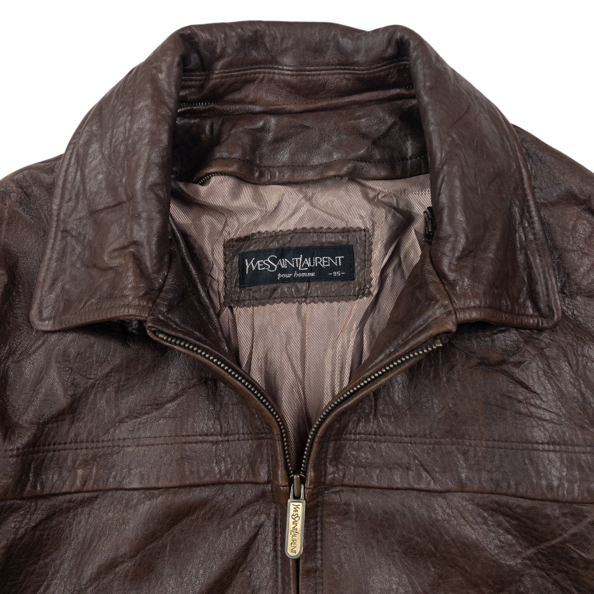 Vintage YSL Yves Saint Laurent Leather Jacket Size M