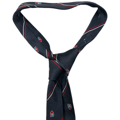 Vintage 90s Burberry Striped Monogram Silk Tie