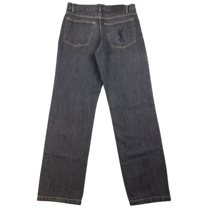 Vintage YSL Yves Saint Laurent Embroidered Denim Jeans Size W30