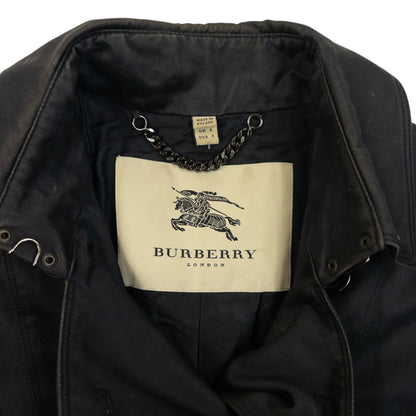 Vintage 2000s Burberry Belt Waist Lace-Up Trench Jacket Womens Size XS