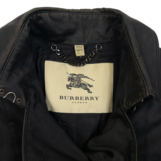 Vintage 2000s Burberry Belt Waist Lace-Up Trench Jacket Womens Size XS