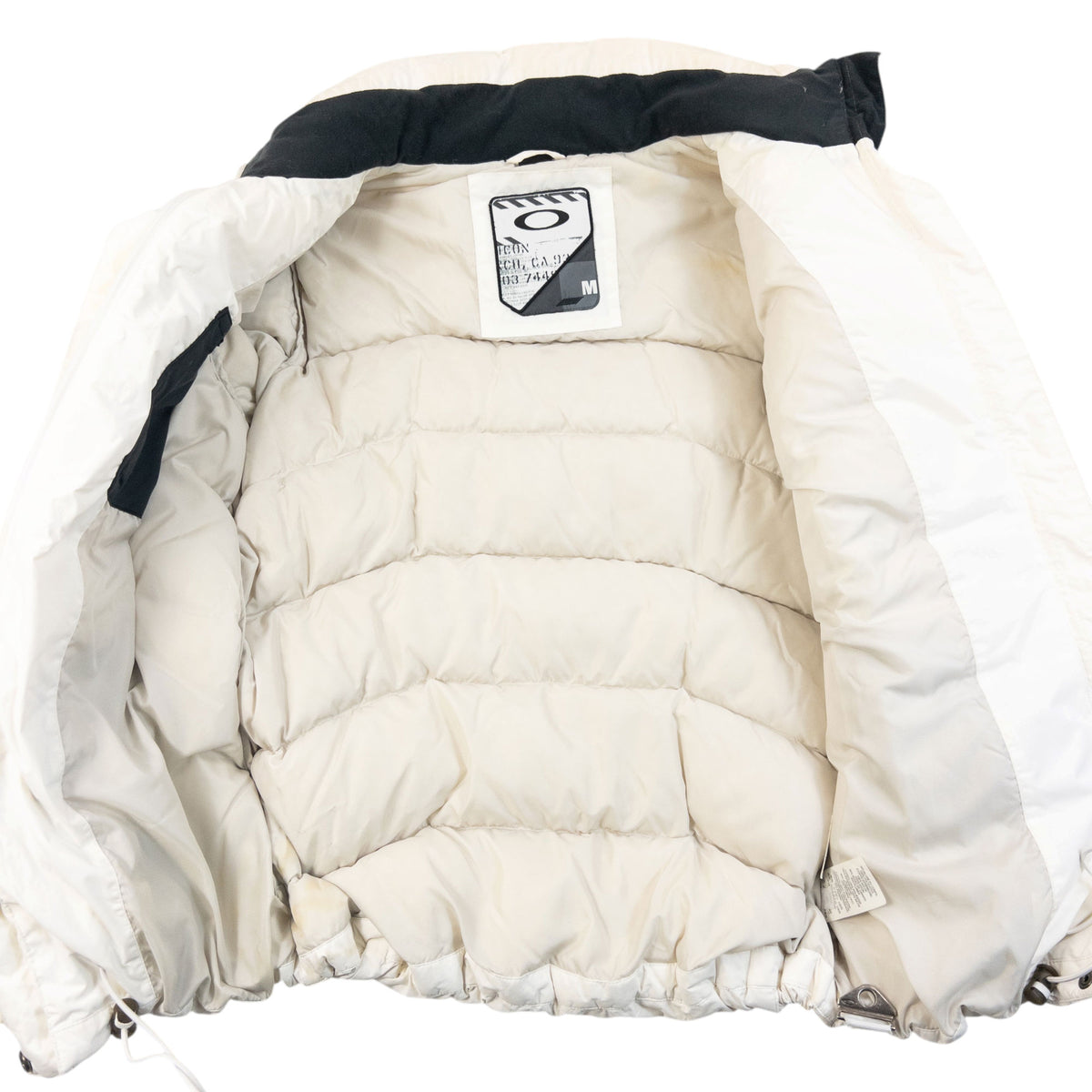 Vintage 2000s Oakley Zip Up Puffer Jacket in white (polyester), photo 5