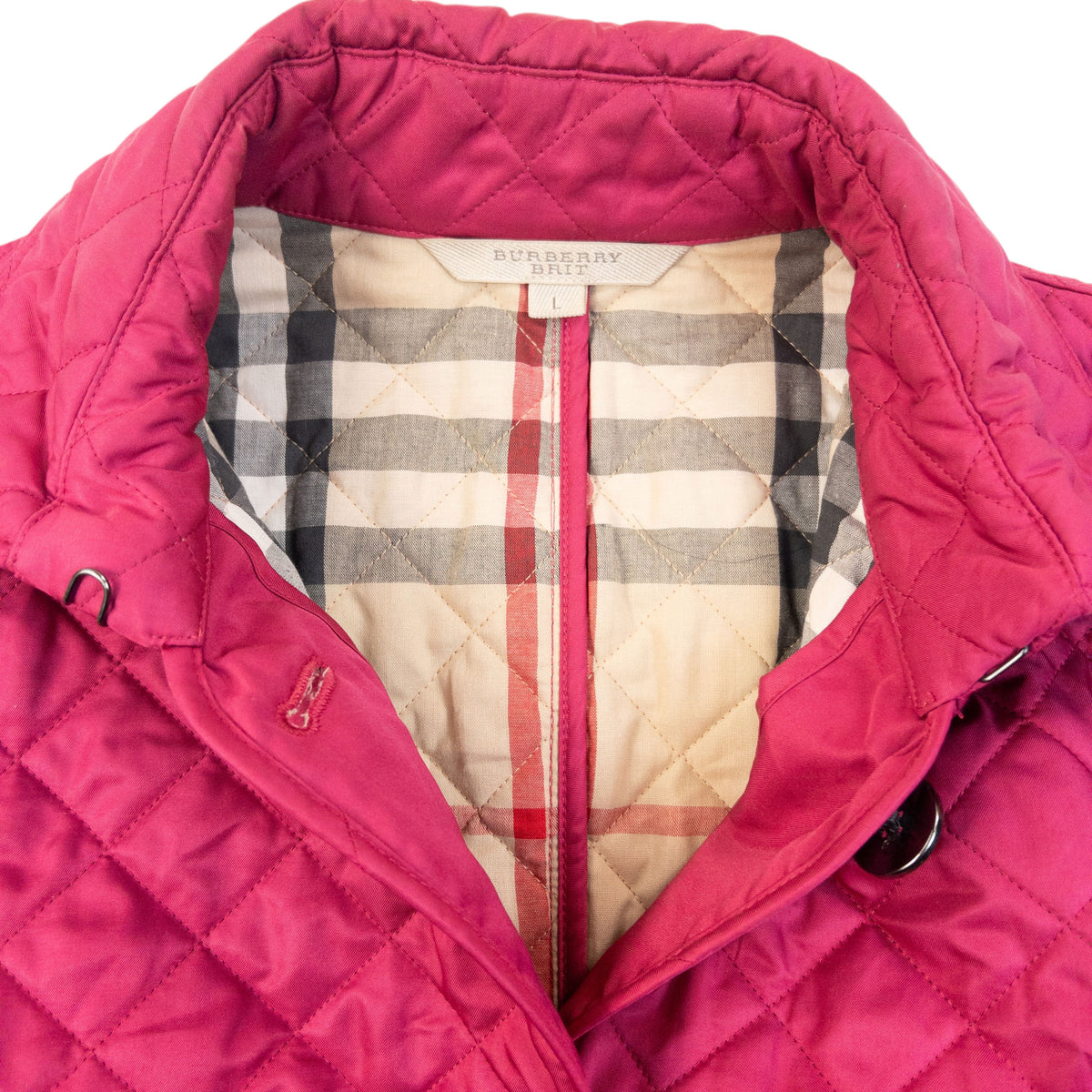 Vintage Burberry Brit Nova Check Lined Quilted Jacket Womens Size L