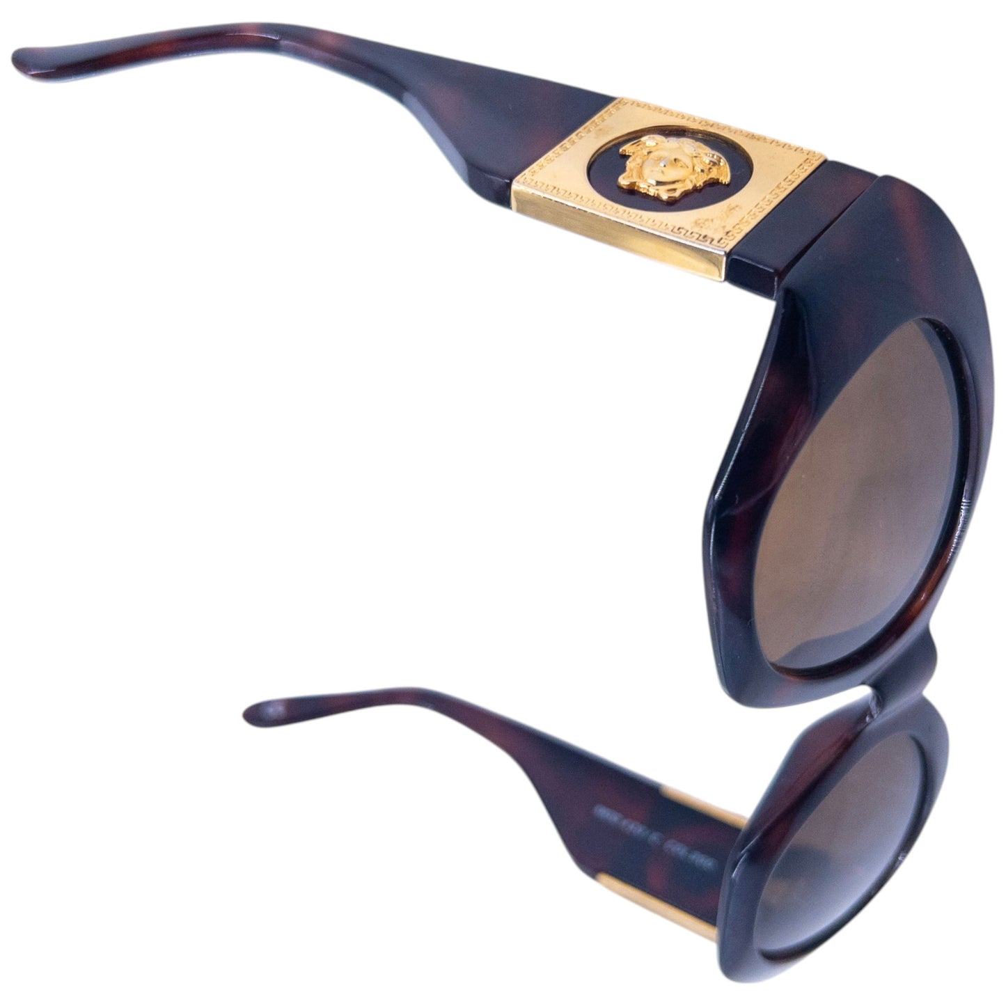 Vintage 90s Gianni Versace Tortoise Shell Medusa Sunglasses