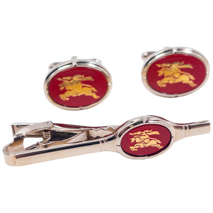 Vintage 90s Burberry Cufflinks & Tie Clip Set