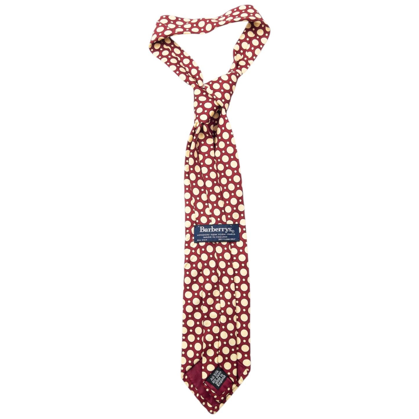 Vintage 90s Burberry Polka Dot Silk Tie