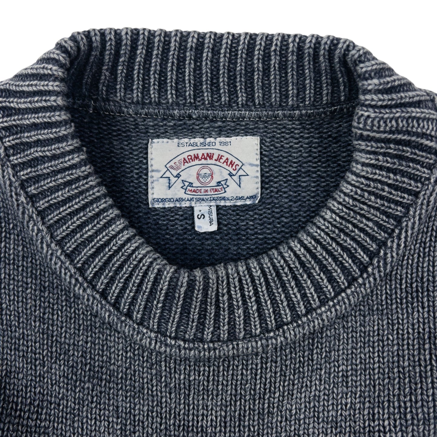 Vintage 90s Armani Jeans Wool Knit Jumper Size S