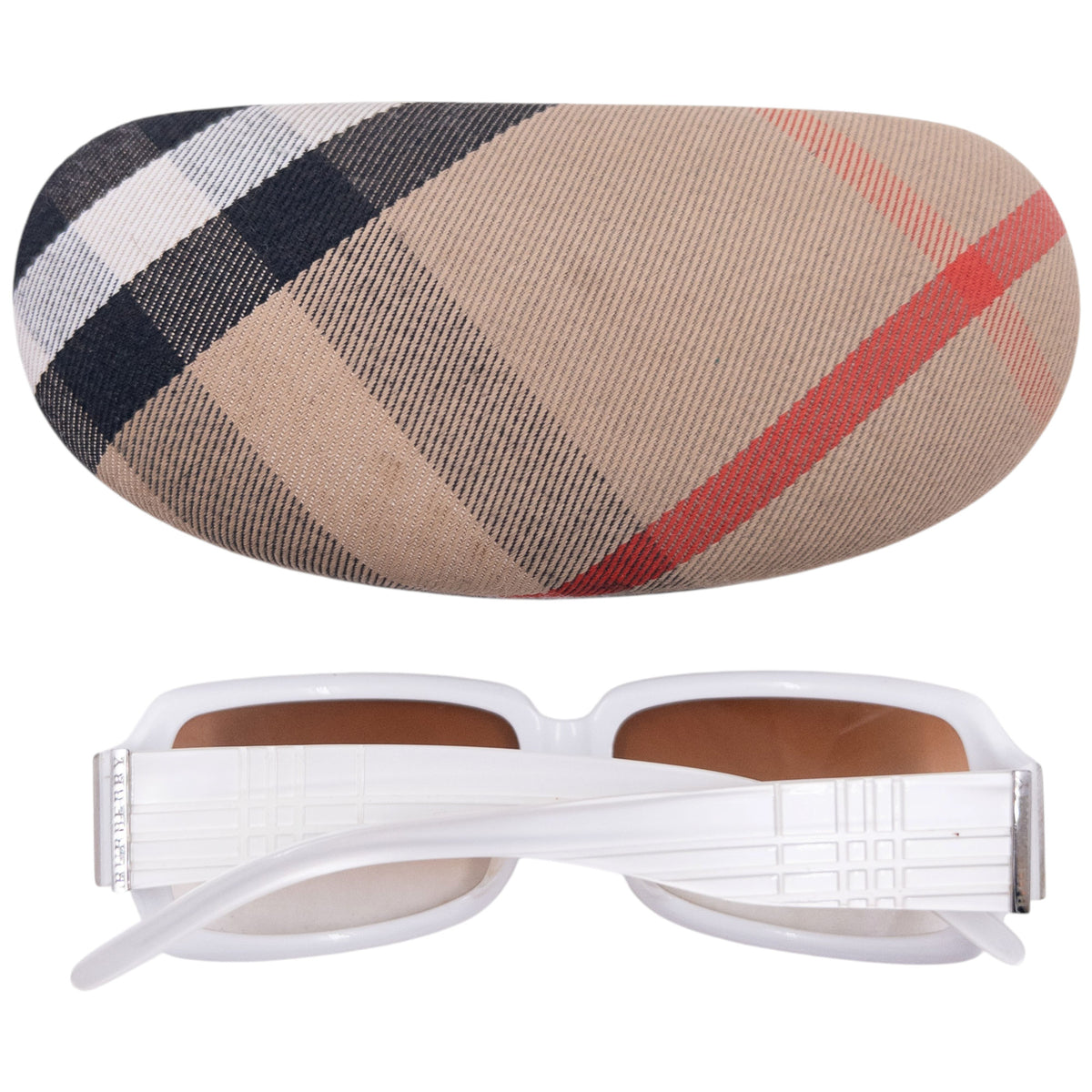 Vintage 2000s Burberry Nova Check Embossed Sunglasses in white, photo 7