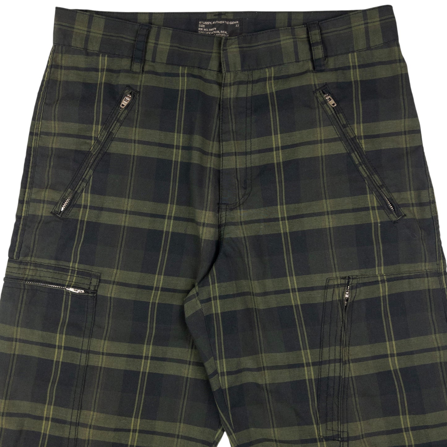 Vintage Stussy Checkered Mutli Pocket Cargo Trousers Size W32