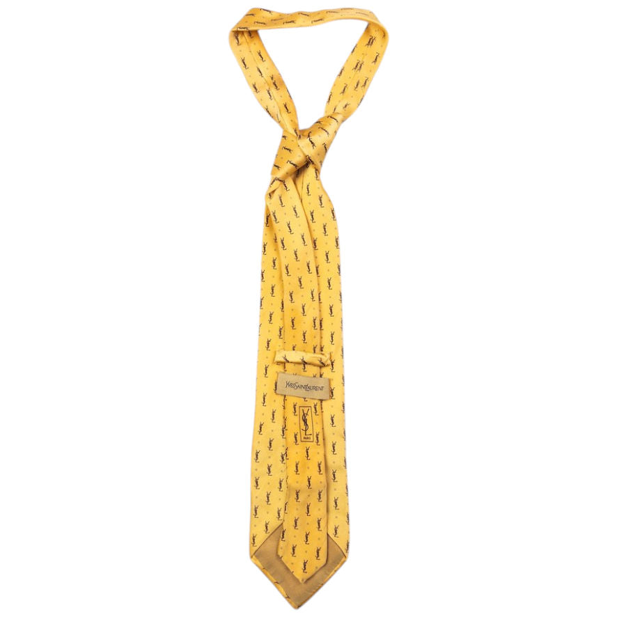 Vintage YSL Yves Saint Laurent Monogram Silk Tie
