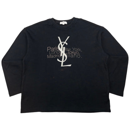 Vintage YSL Yves Saint Laurent Embroidered Sweatshirt Size M