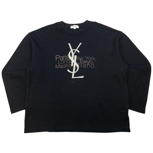 Vintage YSL Yves Saint Laurent Embroidered Sweatshirt Size M